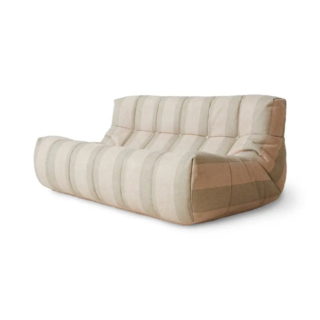 HKliving Lazy Lounge Bench im Bezug Lodge – gestellloses Loungesofa in Beige-Naturtönen