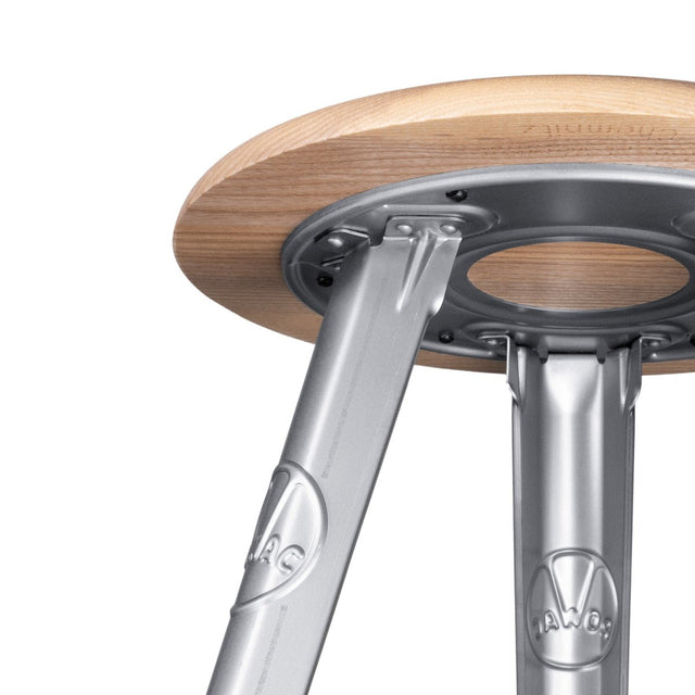 Hocker Schemel Esche 50cm Naked Steel - Rowac - DesignWe.Love