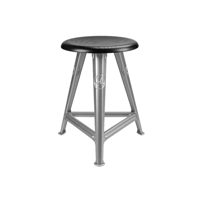 Hocker Schemel Esche schwarz 50cm Naked Steel - Rowac - DesignWe.Love