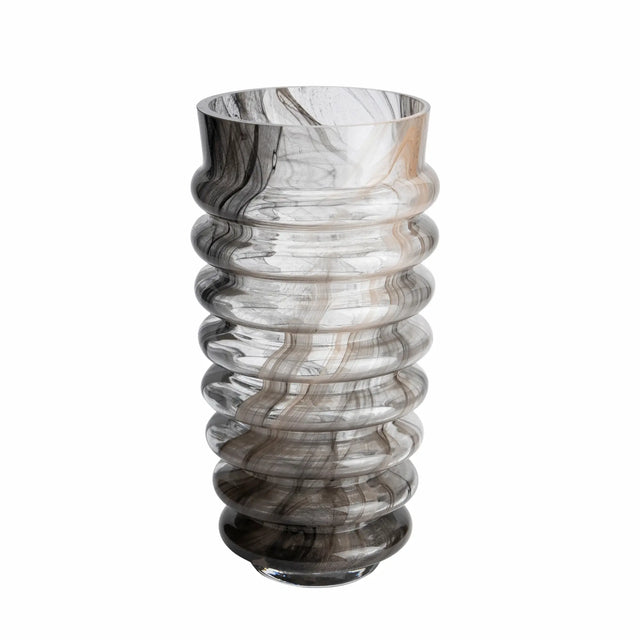 ISAA Vase Fiprion lichtbraun freigestellt, 17,4x30 cm mundgeblasenes Glas