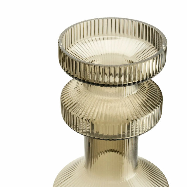 ISAA Vase-Kerzenständer Ara braun, Detailansicht der Öffnung von oben