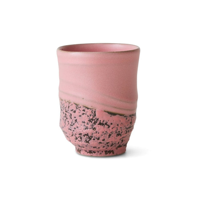 HKliving Artist Ceramics Kaffeebecher Smooth Pink – handbemalter Keramikbecher 250ml