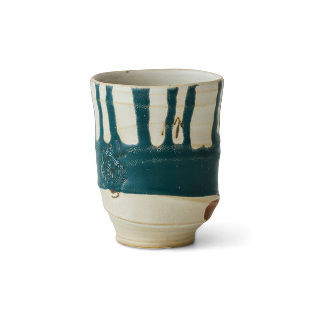 HKliving Artist Ceramics Kaffeebecher Dipped Blau – handbemalter Keramikbecher 250 ml