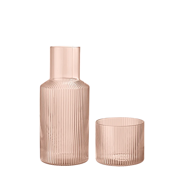 Ripple Karaffe mit Glas Blush – Wasserkaraffe von ferm LIVING