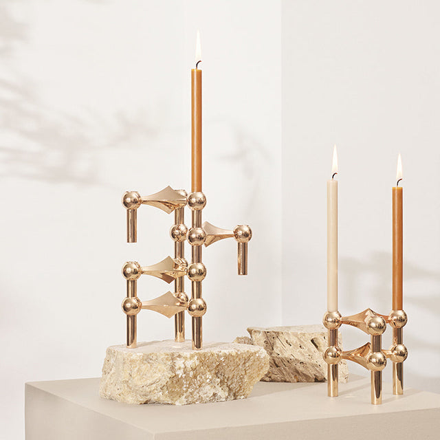 Kerzen im 12er Set Ø 1,3 cm - Stoff Nagel