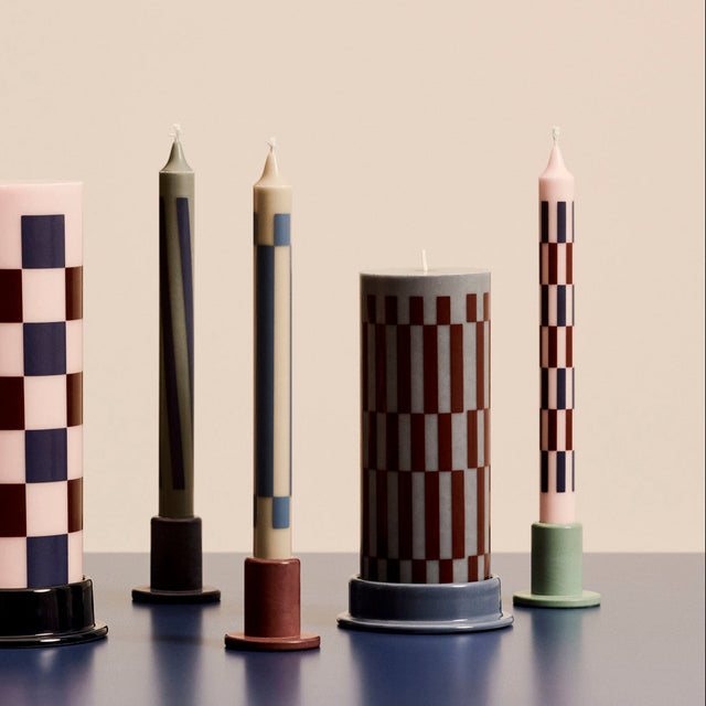 Kerzenhalter Column Candleholder Dusty Blue Medium - HAY