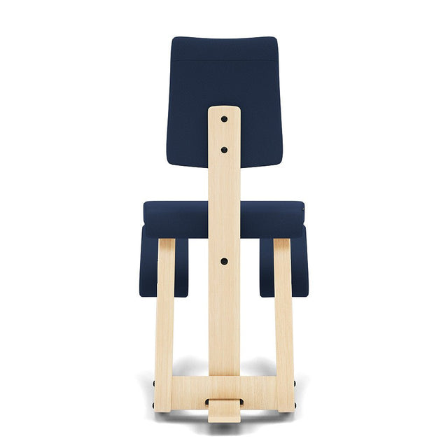 Varier Kniestuhl Variable Plus mit Rückenlehne, Holzfarbe Esche natur, Bezug Blau (Tonal 66286) – Ansicht 3