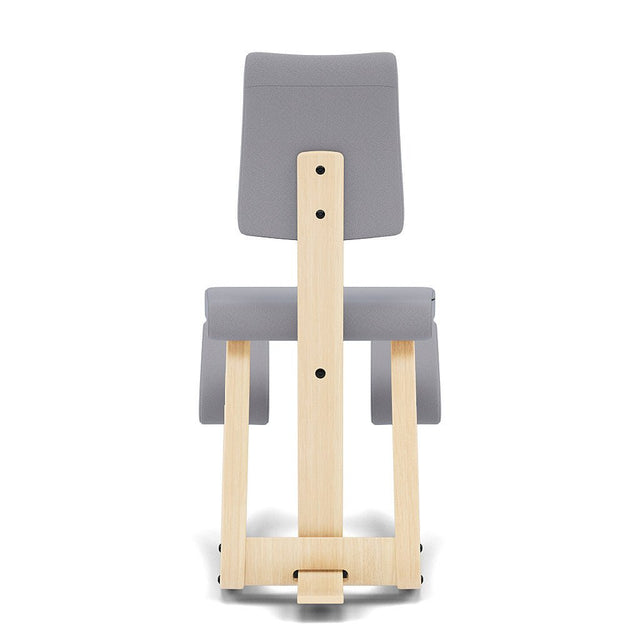 Varier Kniestuhl Variable Plus mit Rückenlehne, Holzfarbe Esche natur, Bezug Grau (Tonal 60123) – Ansicht 3