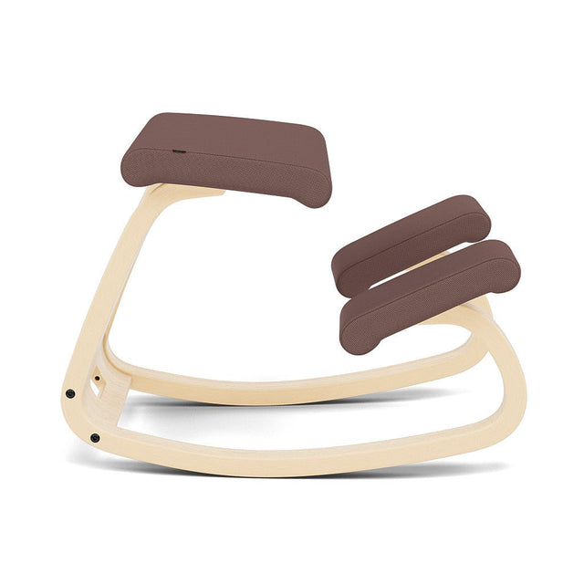Varier Kniestuhl Variable, Holzfarbe Esche natur, Bezug Braun (Tonal 64211) – ergonomischer Original Kniestuhl von Peter Opsvik