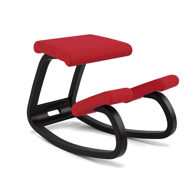 Varier Kniestuhl Variable, Holzfarbe Esche schwarz, Bezug Rot (Tonal 64208) – Ansicht 2