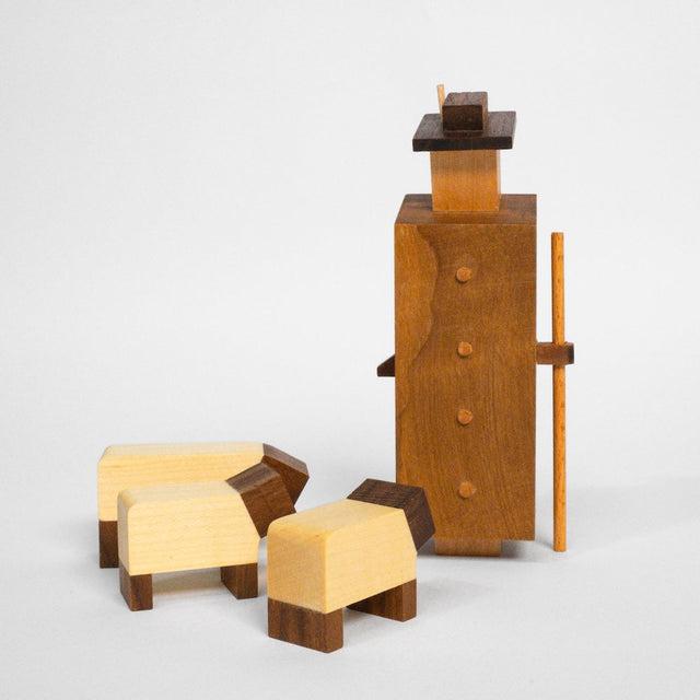 Krippenfigur Hirte Hans mit 3 Schafen - DesignWe.Love