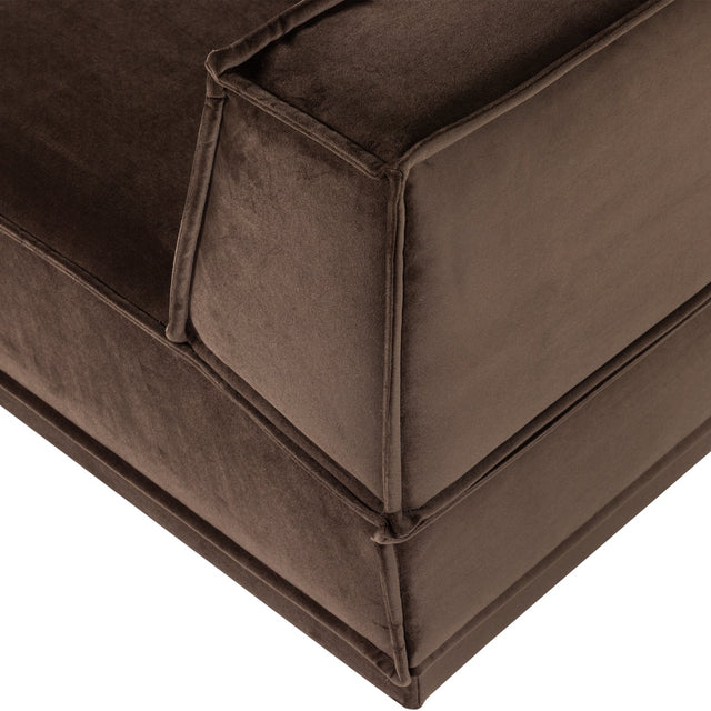 Manu Chaise Lounge Sofa Velvet Braun (links) - WOOOD