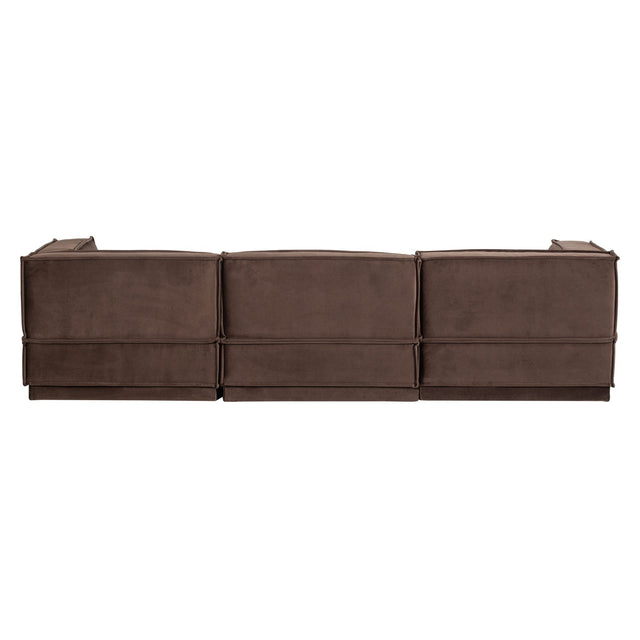 Manu Chaise Lounge Sofa Velvet Braun (links) - WOOOD
