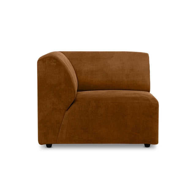 HKliving Jax Couch Modulsofa Ecke Links in Royal Velvet Caramel, Freisteller