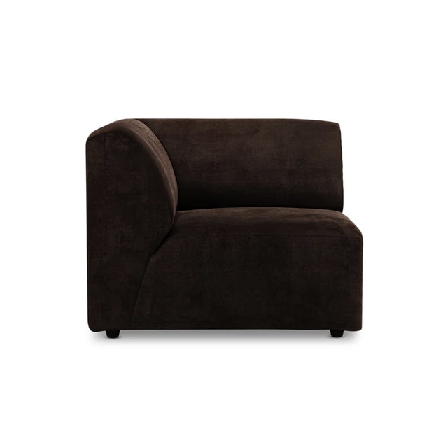 HKliving Jax Couch Modulsofa Ecke Links in Royal Velvet Espresso, Freisteller
