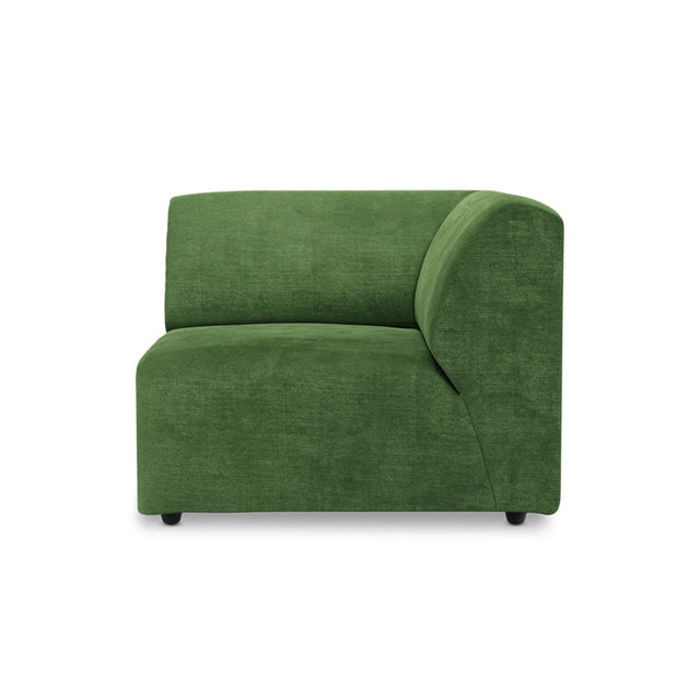 HKliving Jax Couch Modulsofa Endelement Rechts in Royal Velvet Green, Freisteller