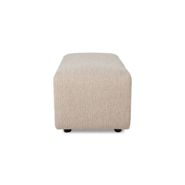 HKliving Jax Couch Modulsofa Hocker klein in Bouclé Taupe, Freisteller