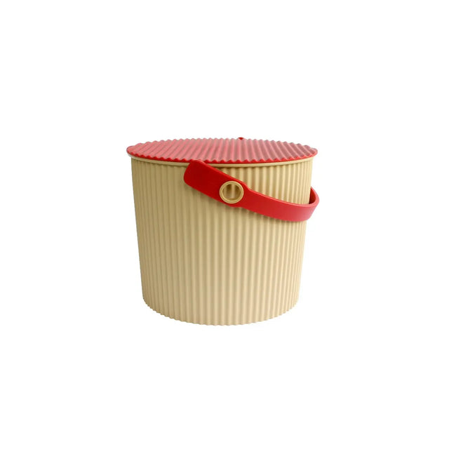 Hachiman Omnioutil Eimer 8 L Café Au Lait – Multifunktionaler japanischer Eimer mit Deckel aus recyceltem Polypropylen