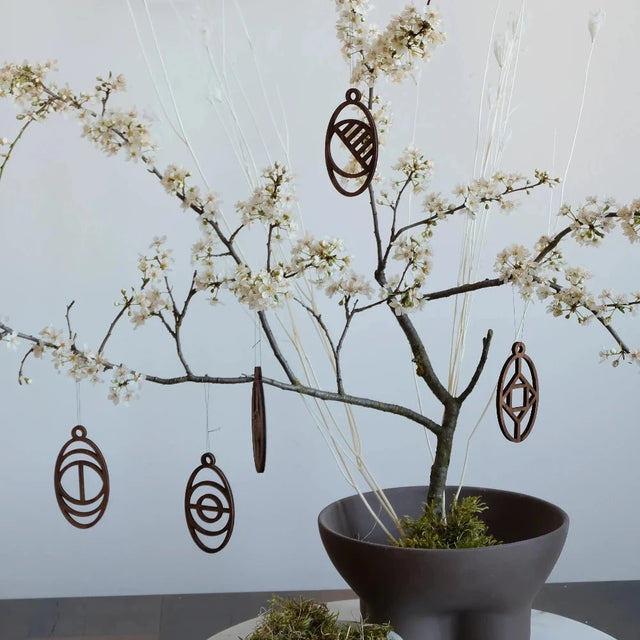 Oster Ornamente (5er Set) - Osterschmuck aus Holz - DesignWe.Love