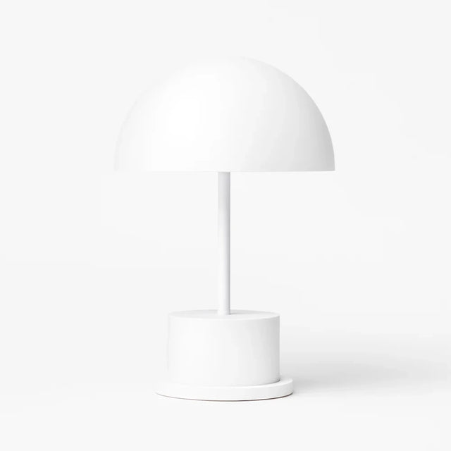 Printworks Riviera Lamp, kabellose Tischlampe weiß, Pilzform freigestellt