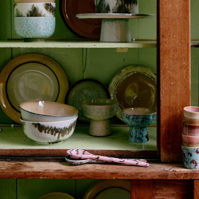 Ramen Schale Minimalist Grün - Braun 70s Ceramics - HK Living - DesignWe.Love