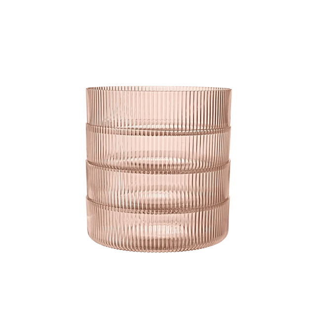 Ripple Dessertschalen Glas blush im 4er Set gestapelt von ferm LIVING
