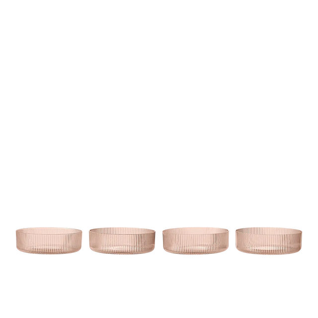 Ripple Dessertschalen Blush – rosé Glasschalen von ferm LIVING