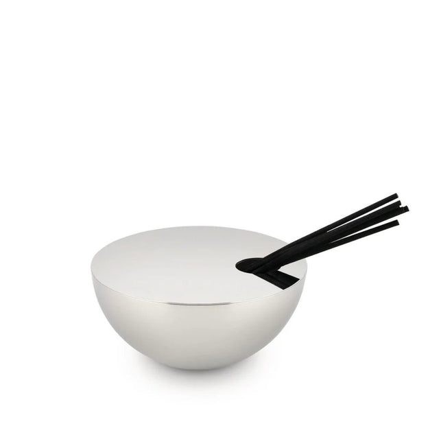 Alessi Rocc Raumduft Diffuser aus 18/10 Edelstahl mit Rattan-Duftstäbchen