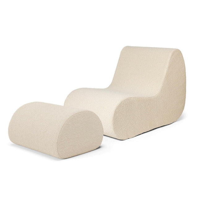 Rouli Set Sessel und Pouf off - white - fermLIVING - DesignWe.Love