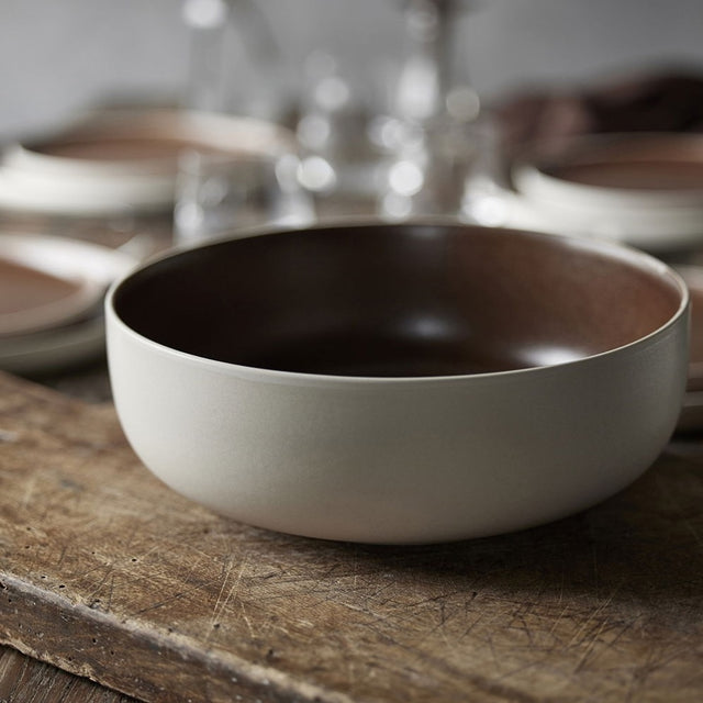 Salatschüssel Ø 25 cm Matte White/Matte Bark - Studio Round North