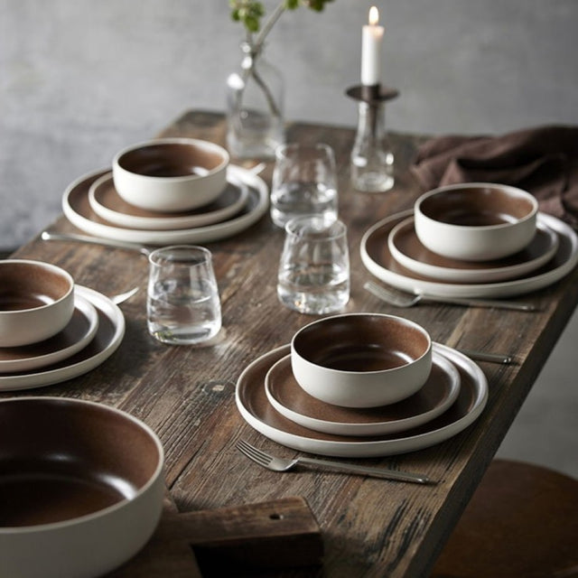 Salatschüssel Ø 25 cm Matte White/Matte Bark - Studio Round North