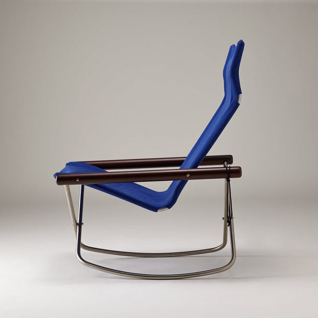 Schaukelstuhl Nychair X Blau/Dunkelbraun - Nychair X - DesignWe.Love