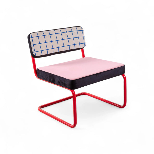 Seletti Super-Loungechair Memphis Sessel Blue Grid – DesignWe.Love