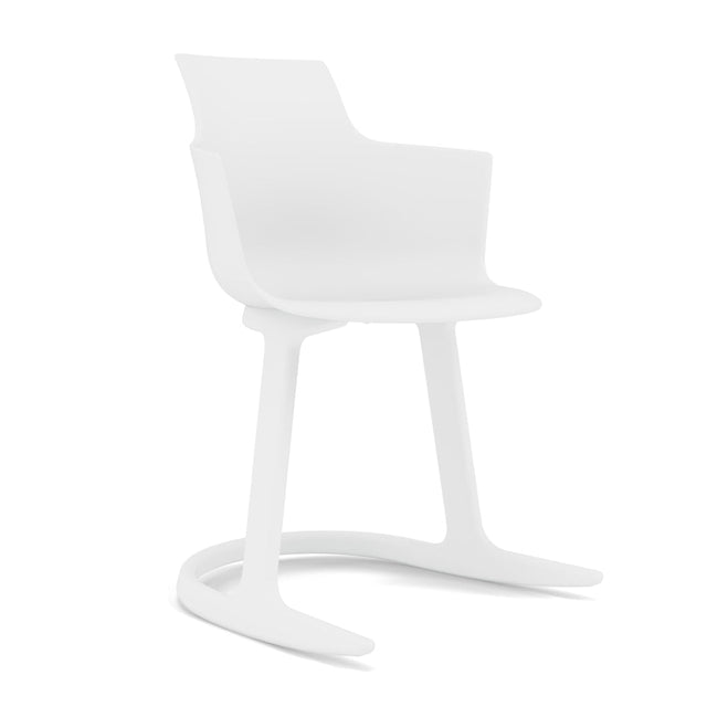 Varier Social Tilt Esszimmerstuhl mit Armlehne in Winter White – Schalenstuhl von Snøhetta