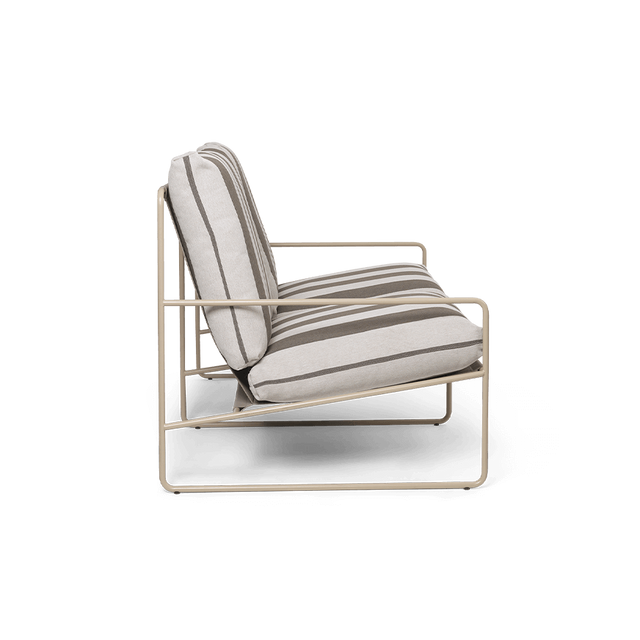 Sofa Desert 2-Sitzer gestreift Cashmere/Chocolate Outdoor - ferm LIVING