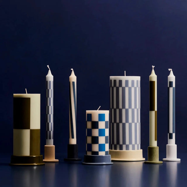 Stabkerze Pattern Candle Light Blue/Steel Blue - HAY