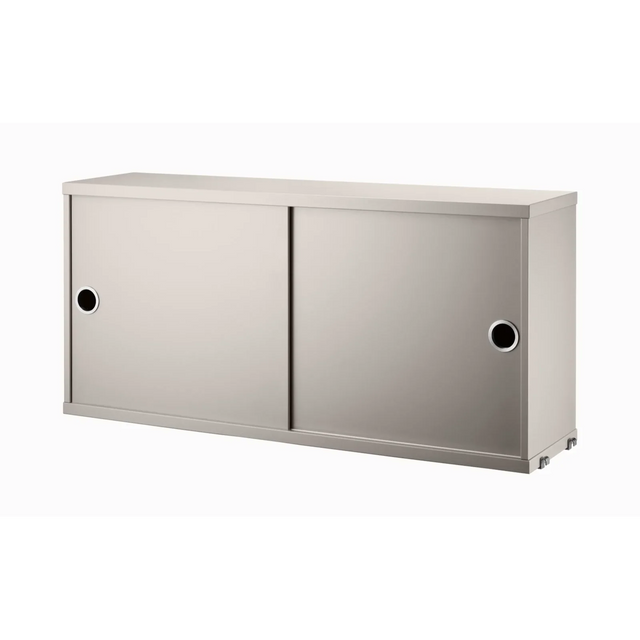 String Schrank mit Schiebetüren 78×20cm Beige – Hängeschrank für das String Regal