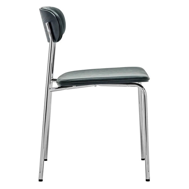 Stuhl Pova Chrom/Grün gepolstert 2er Set - House Doctor
