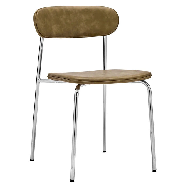 Stuhl Pova Chrom/Khaki gepolstert 2er Set - House Doctor