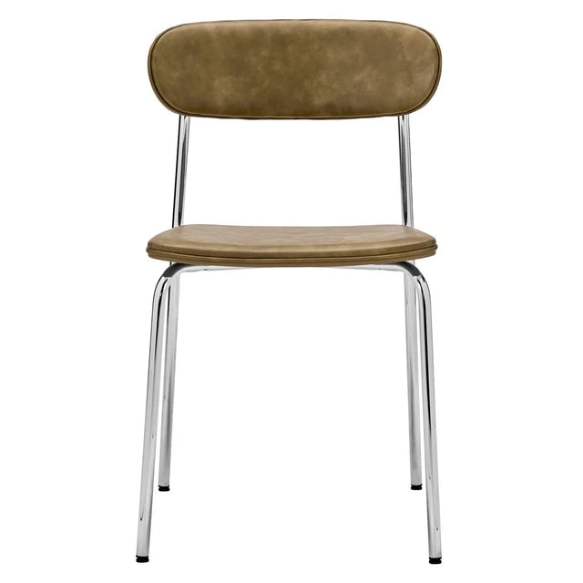 Stuhl Pova Chrom/Khaki gepolstert 2er Set - House Doctor