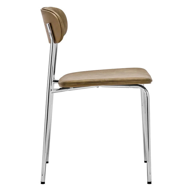 Stuhl Pova Chrom/Khaki gepolstert 2er Set - House Doctor