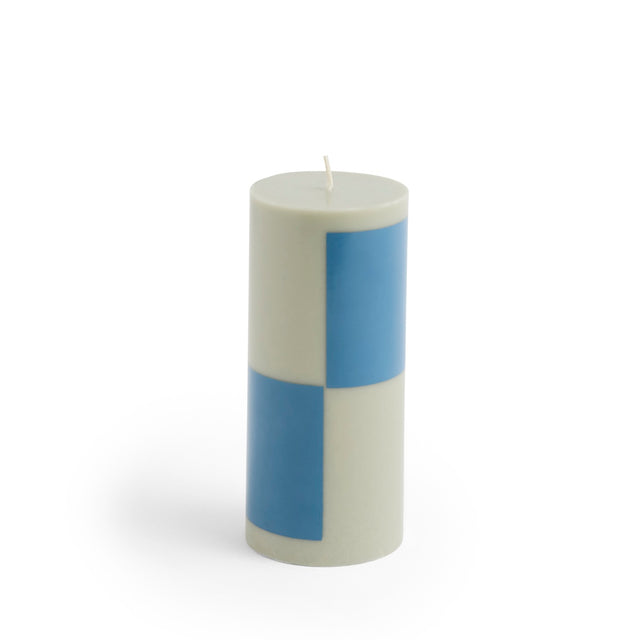 Stumpenkerze Column Candle Grey Blue Small - HAY