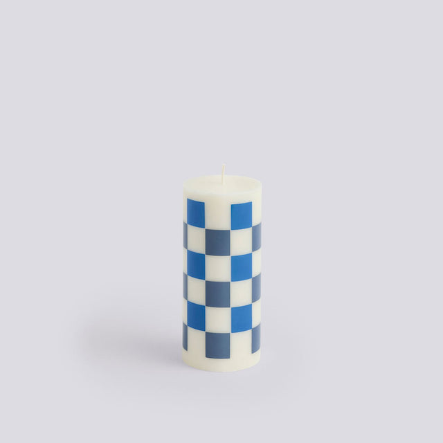 Stumpenkerze Column Candle Off-White Blue Small - HAY