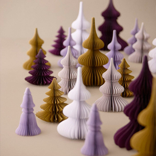 Tannenbaum aus Papier Honeycomb Tree Noble 20cm Ochre - Bungalow DK