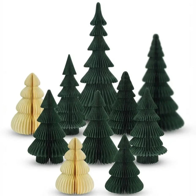 Papier Tannenbaum Kiefer, Tanne, Fichte in verschiedenen Größen und Farben