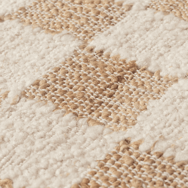 Teppich Check Wolle Jute offwhite 140x200 - ferm LIVING - DesignWe.Love