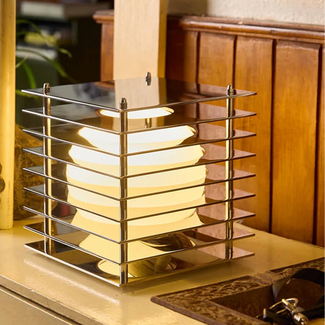 Tischleuchte Lớp Square Small Aluminium Polished - Bang