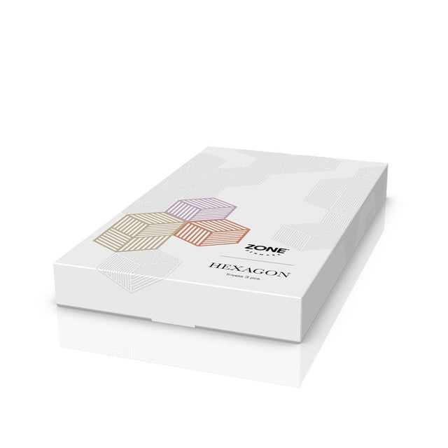 Untersetzer Hexagon 3er-Set Lupine/Warm Sand/Light Terracotta - Zone Denmark