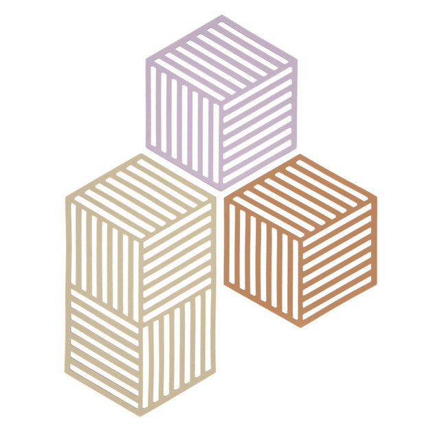 Untersetzer Hexagon 3er-Set Lupine/Warm Sand/Light Terracotta - Zone Denmark