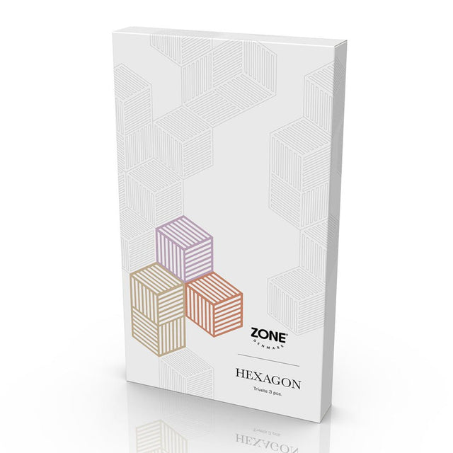 Untersetzer Hexagon 3er - Set Lupine/Warm Sand/Light Terracotta - Zone Denmark - DesignWe.Love